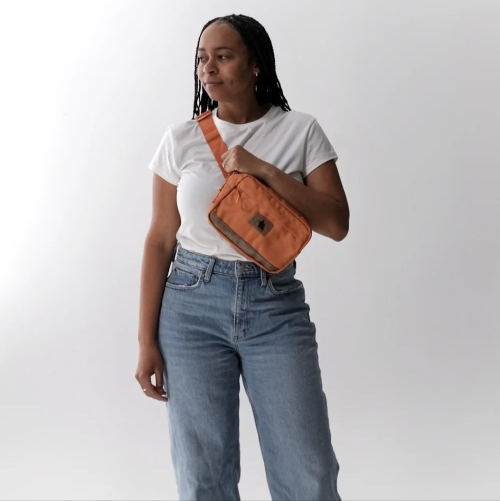 Adventurist Backpack Co. Crossbody Bag – Orange Canvas Nomad Sling Bag Purse